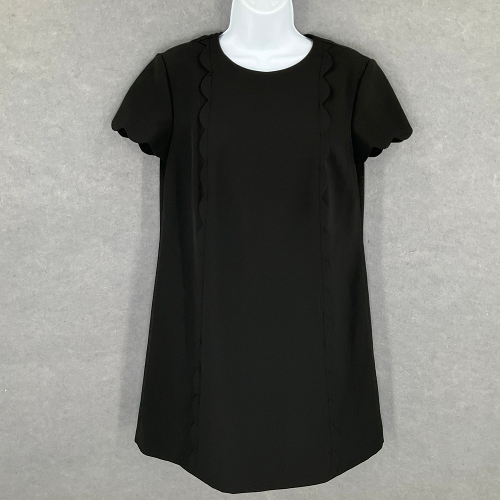 Tahari Dress Womens Sz 6 Petite Black Scalloped Sheath Midi Career Cocktail‎